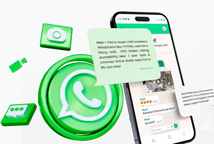 Conversa por mensajes de WhatsApp y chat RCS 
